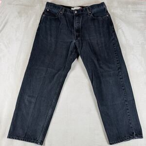 Vintage Y2K Levi's 550 Jeans Men's 42x30 Black Relaxed‎ Fit Straight Medium Wash